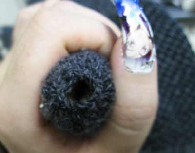 爪先なし手袋の指先拡大