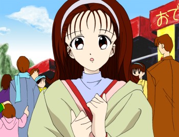 ���[�ƁA�O�҂݂ŐԂ��R�[�g�̎q�ƁA���ꂩ��c